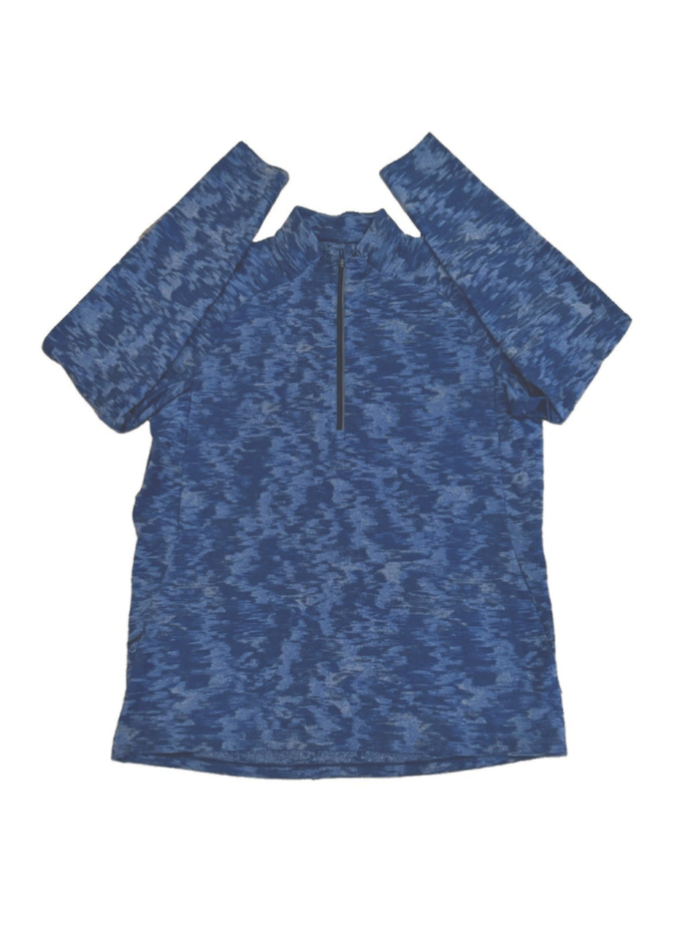 Lululemon Surge Warm Fleece Mens Blue Camo Quarter Zip Pullover Size XL
